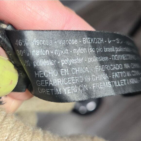 Zara Knit Womens Open Front Ribbed Dolman Sleeve Tan Cardigan Sz S - Picture 11 of 11